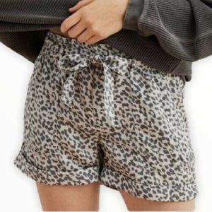 Aerie animal print grey paperbag shorts size M